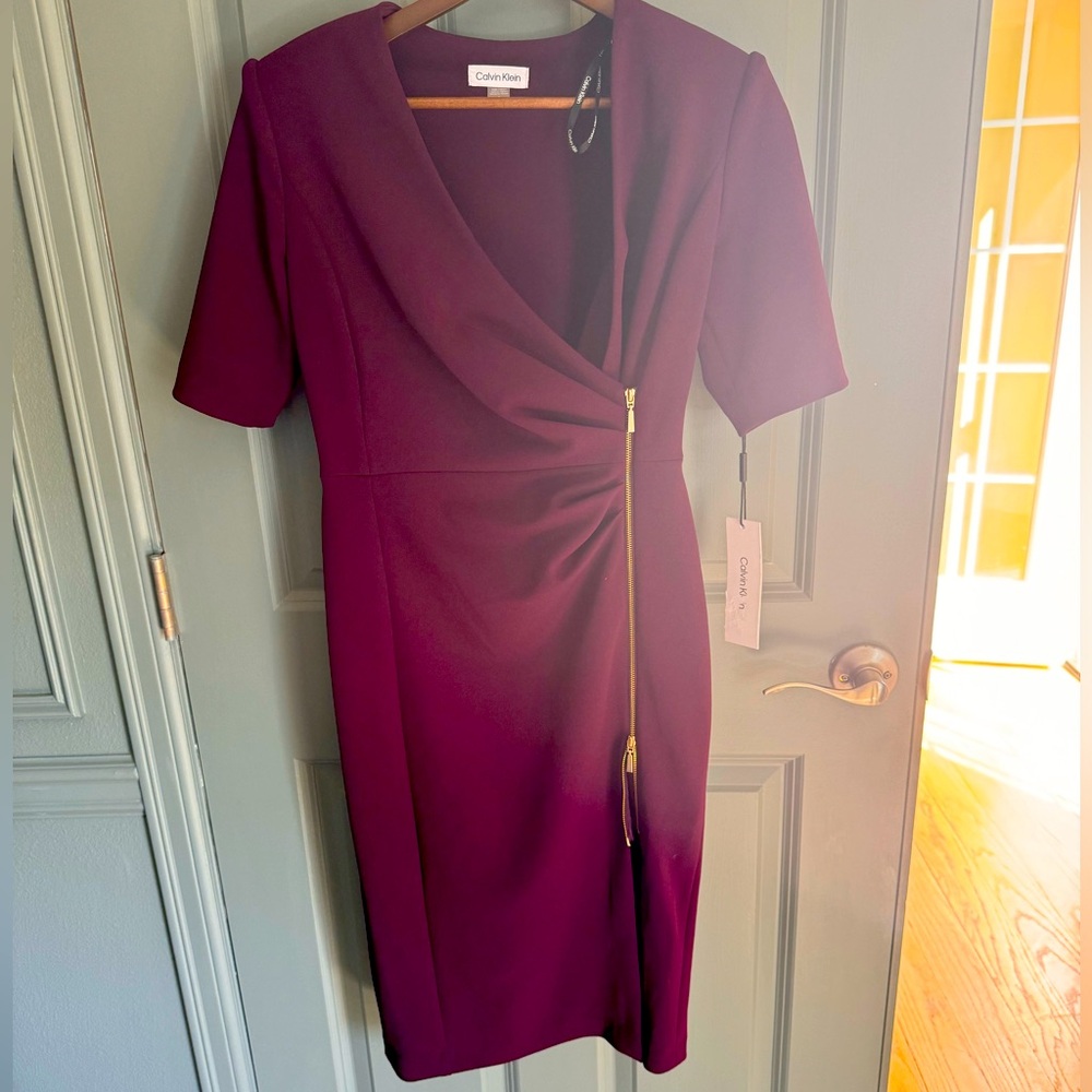Muted purple Calvin Klein pencil dress